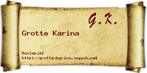 Grotte Karina névjegykártya